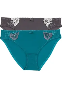 Slip met borduursel (set van 2), bonprix
