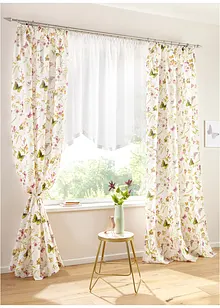 Transparante, korte vitrage met satijnen boord, bonprix