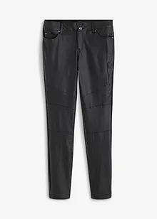 Imitatieleren broek met bikerdetails, bonprix