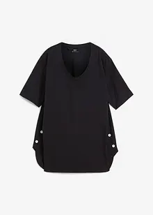 T-shirt met knoopdetail opzij van biologisch katoen, bonprix