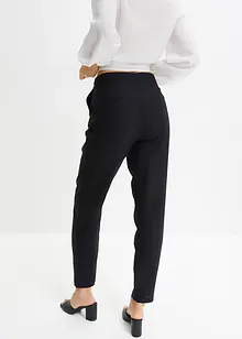 Cropped linnen broek met high waist en elastische inzet, bonprix