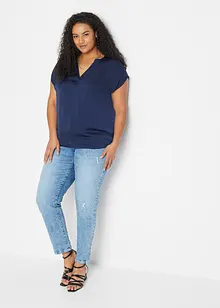 Blouse van soepel satijn met oversized schouders, bonprix