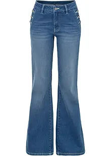 Bootcut jeans mid waist met biologisch katoen, bonprix