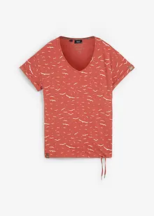 Gedessineerd T-shirt met strikkoordjes, bonprix