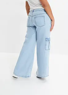 Cargo jeans mid waist, wid leg, bonprix
