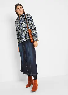 Comfort stretch spijkerrok, midilengte, bonprix