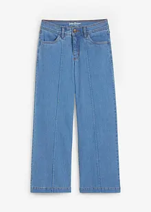 Wide leg mid waist jeans, cropped, bonprix