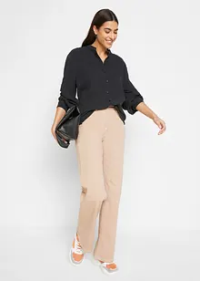 Lange mousseline overhemdblouse van katoen, bonprix