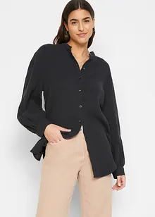 Lange mousseline overhemdblouse van katoen, bonprix