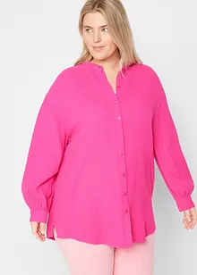 Lange mousseline overhemdblouse van katoen, bonprix
