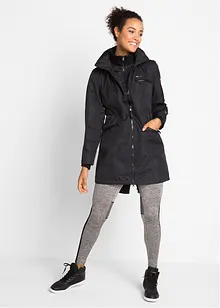 Lange outdoor jas met capuchon in layerlook, waterdicht, bonprix