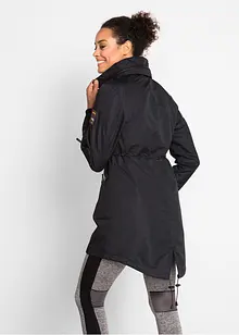 Lange outdoor jas met capuchon in layerlook, waterdicht, bonprix