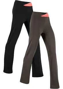 Katoenen sportbroek, bootcut (set van 2), bonprix