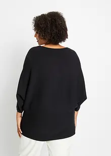 Geribde oversized trui van viscosemix, bonprix