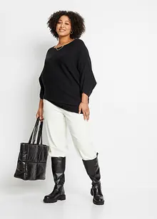 Geribde oversized trui van viscosemix, bonprix