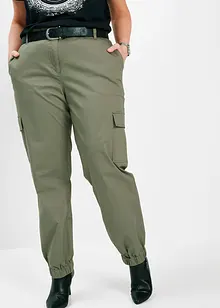 Cargo broek met stretch van katoen, bonprix