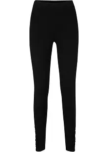 Katoenen legging met brede comfortband en plooidetail, bonprix