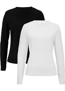 Longsleeve van biologisch katoen (set van 2), bonprix