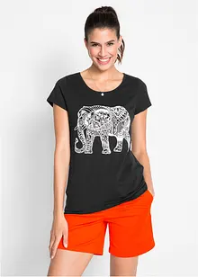 Katoenen shirt met print, korte mouw, bonprix
