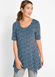 Puntig toelopend shirt, halflange mouw van een zachte viscosemix, bonprix