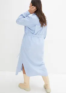 Gestreepte blousejurk met strikceintuur, bonprix