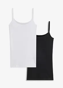 Spaghetti top van katoen (set van 2), bonprix