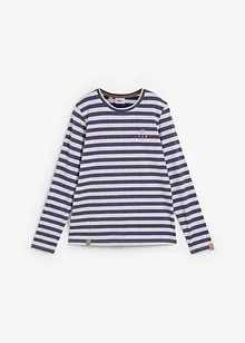 Gestreepte longsleeve met borduursel, bonprix