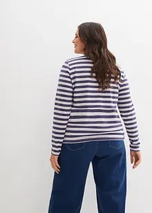 Gestreepte longsleeve met borduursel, bonprix