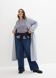 Gestreepte longsleeve met borduursel, bonprix