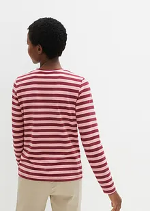 Gestreepte longsleeve met borduursel, bonprix