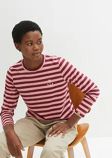 Gestreepte longsleeve met borduursel, bonprix