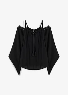 Schouderloze blouse van vloeiende viscose, bonprix