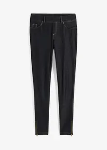 Legging in denim look met ritsen, bonprix