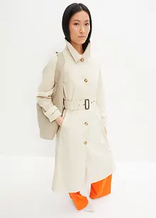 Lange jas in trenchcoat stijl met afneembare capuchon, bonprix