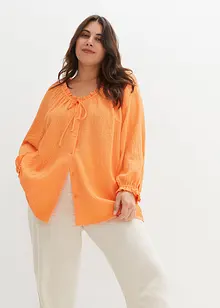 Wijde blouse in A-lijn met structuur en ruches, bpc bonprix collection