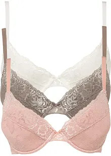Push up bh met fijn kant (set van 3), bonprix