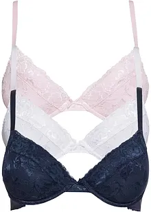 Push up bh met fijn kant (set van 3), bonprix