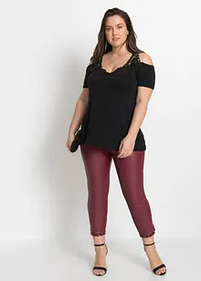 Cold shoulder shirt met kant, bonprix