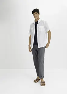 Regular fit chino met linnen, straight, bonprix