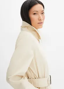 Kuitlange jas in trenchcoat stijl met afneembare capuchon, bonprix