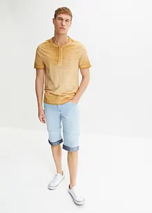 Henley shirt van biologisch katoen in washed out look, bonprix