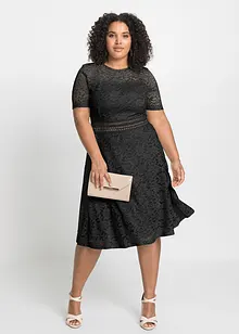 Midi jurk van kant met gehaakte inzet, bonprix