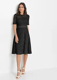 Midi jurk van kant met gehaakte inzet, bonprix