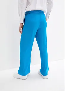 Crinkle broek met wijde pijpen en high waist comfortband, bonprix