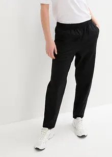 Cropped broek met linnen en high waist comfortband, bonprix