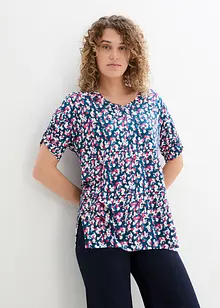 Jersey-linnen shirt met plooitjes, bonprix