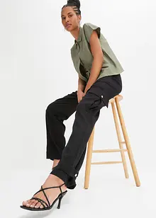 Cargo broek met linnen, bonprix