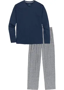 Pyjama met V-hals en lange mouwen, bonprix