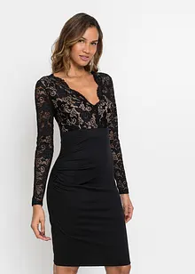 Mini jurk met kant, korte maten, bonprix