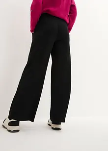 Wijde broek van gestructureerde jersey, high waist, bonprix